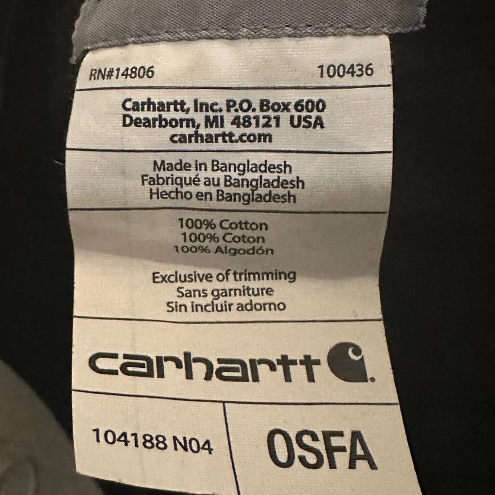Carhartt Black Canvas Cap FastDry Comfort Block Letters - Picture 4 of 5